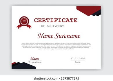 Creative and Minimal Certificate Design template