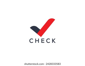 Plantilla de vector de logotipo de marca de verificación creativa y mínima. Logo de Abstract Check. Logotipo Trabajo realizado
