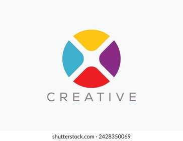Creative and minimal circle logo vector template. Abstract circle logo. Colorful abstract logo.
