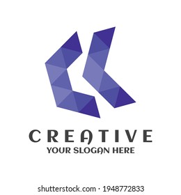 Creative minimal CK abstract logo symbol
