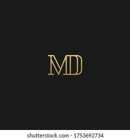 Creative minimal classic modern elegant trendy unique MD DM D M initial based letter icon logo.