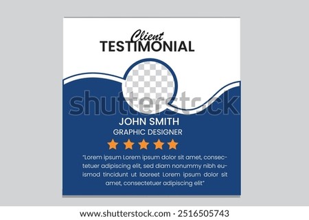 Creative minimal Client Testimonial Design Template.