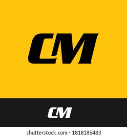 creative minimal CM logo icon design in vector format with letter C M