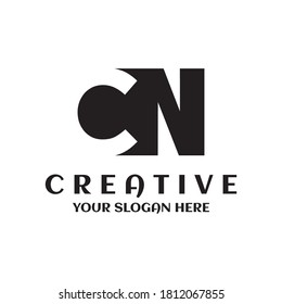 Creative minimal CN logo symbol 