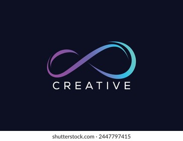 Creative and minimal colorful infinity logo vector template. Modern limitless colorful logo