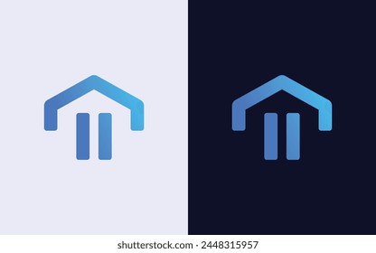 Plantilla de Vector creativa y minimalista con logotipo de la letra T home. Logo de la casa T moderna