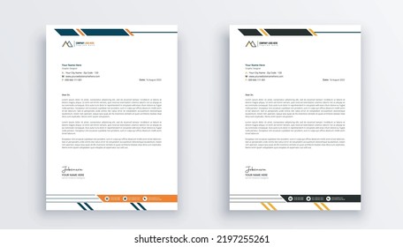 Creative minimal corporate letterhead design template