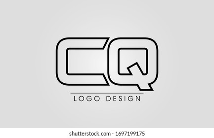creative minimal CQ logo icon design in vector format with letter C Q
