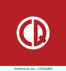 creative minimal CQ logo icon design in vector format with letter C Q