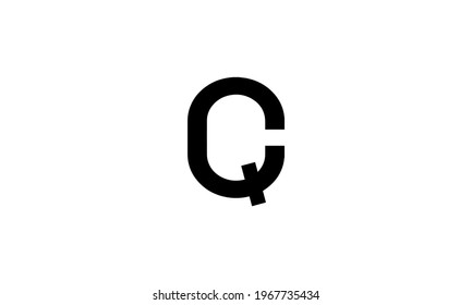 creative minimal CQ logo icon design in vector format with letter C Q.