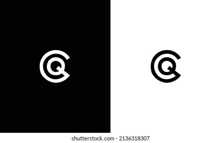 creative minimal CQ logo icon design in vector format with letter C Q