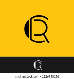 creative minimal CR logo icon design in vector format with letter C R