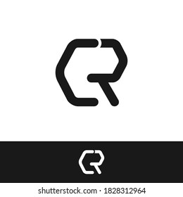 creative minimal CR logo icon design in vector format with letter C R