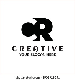 Creative minimal CR logo symbol template