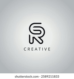 Creative Minimal CR RC Letter Business Logo Design Vector Icon Symbol.