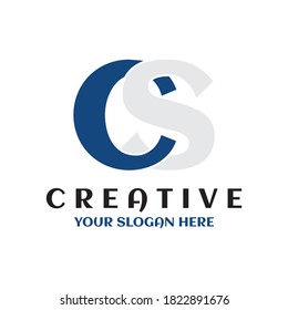 Creative minimal CS logo symbol template
