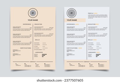 Kreative minimale CV-Design-Vorlage, sauberes, modernes Design für Lebenslauf