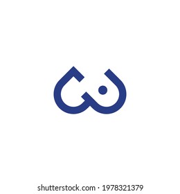 Creative minimal CW logo in hipster style. Cartoon style. Modern flat design. Business success concept. Branding. Web design. Start-up.