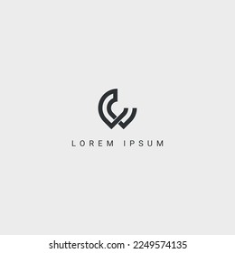Creative minimal CW WC letter business logo initial based Monogram icon vector.