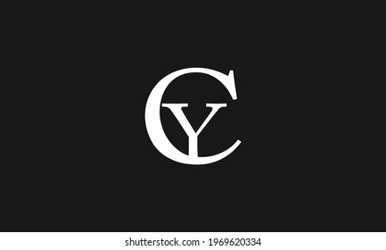 creative minimal CY logo icon design in vector format with letter C Y