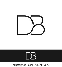 creative minimal DB logo icon design in vector format with letter D B