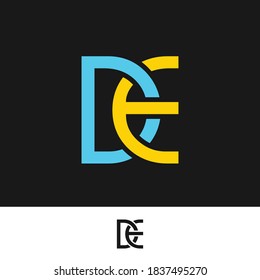 creative minimal DE logo icon design in vector format with letter D E