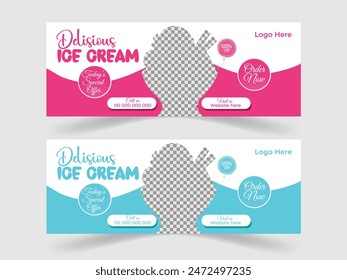 creative and minimal delicious ice cream facebook cover design