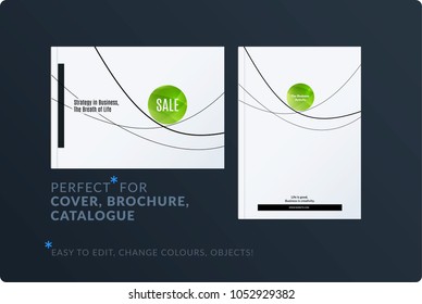 Creative minimal design of brochure set, abstract annual report, horizontal cover, flyer in A4
