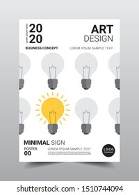 Creative minimal design poster template. Thinking idea concept, Vector illustration artwork A4 size.