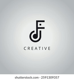 Creative Minimal DF FD Letter Business Logo Design Vector Template.