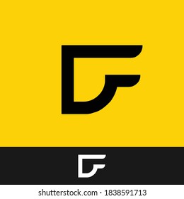 diseño creativo de icono de logotipo DF mínimo en formato vector con letra D F