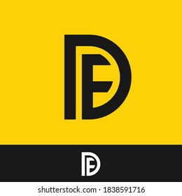 creative minimal DF logo icon design in vector format with letter D F