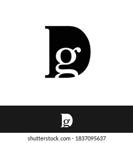 creative minimal DG logo icon design in vector format with letter D G