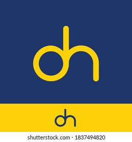 diseño creativo mínimo de icono del logotipo DH en formato vector con letra D H