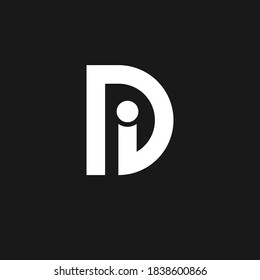 creative minimal DI logo icon design in vector format with letter D I