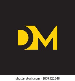 creative minimal DM logo icon design in vector format with letter D M