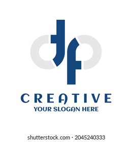 Creative minimal dp lowercase logo. Typography template