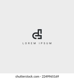 Creativo mínimo DS SD letra logotipo de negocio basado inicialmente en el vector de icono Monograma.