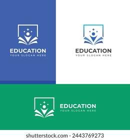 Creative Minimal Education, Collage, Lernen, Lesen, University Logo Design Template.