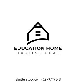 Creative minimal education home Logo design template