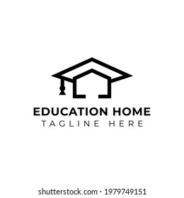 Creative minimal education home Logo design template