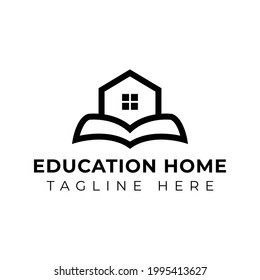 Creative minimal Education home Logo design template