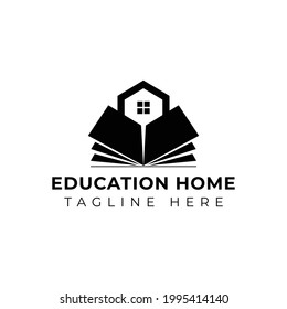 Creative minimal Education home Logo design template