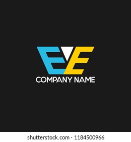 creative minimal EE logo icon design in vector format with letter E