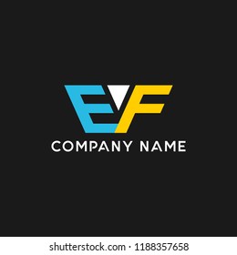 creative minimal EF logo icon design in vector format with letter E F