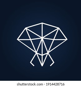 Creative minimal elephant head logo icon. Design vector with art lines. 