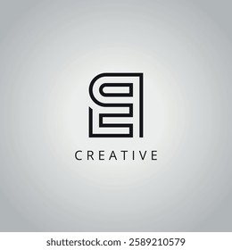 Creative Minimal EQ QE Letter Business Logo Design Vector Icon Symbol.