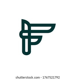 Creative minimal F logo design template