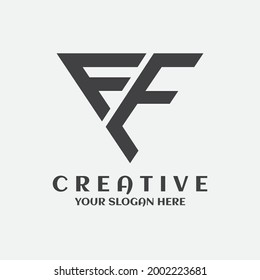 creative minimal FE triangle logo icon. FE triangle iron metal icon design