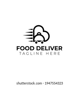 Creative minimal food deliver Logo design template